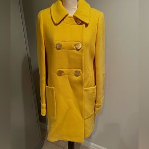 J Crew stadium cloth Nello Gori Mustard Wool Coat